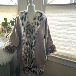 Adrienne Landau Faux Fur Wrap size Small